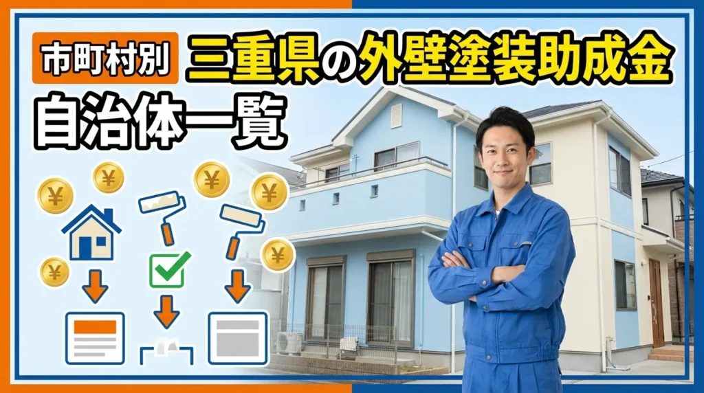 【市町村別】三重県で外壁塗装の助成金が出る自治体一覧