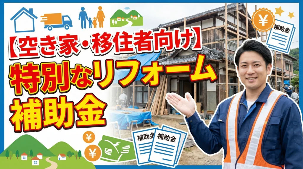 【空き家・移住者向け】特別なリフォーム補助金