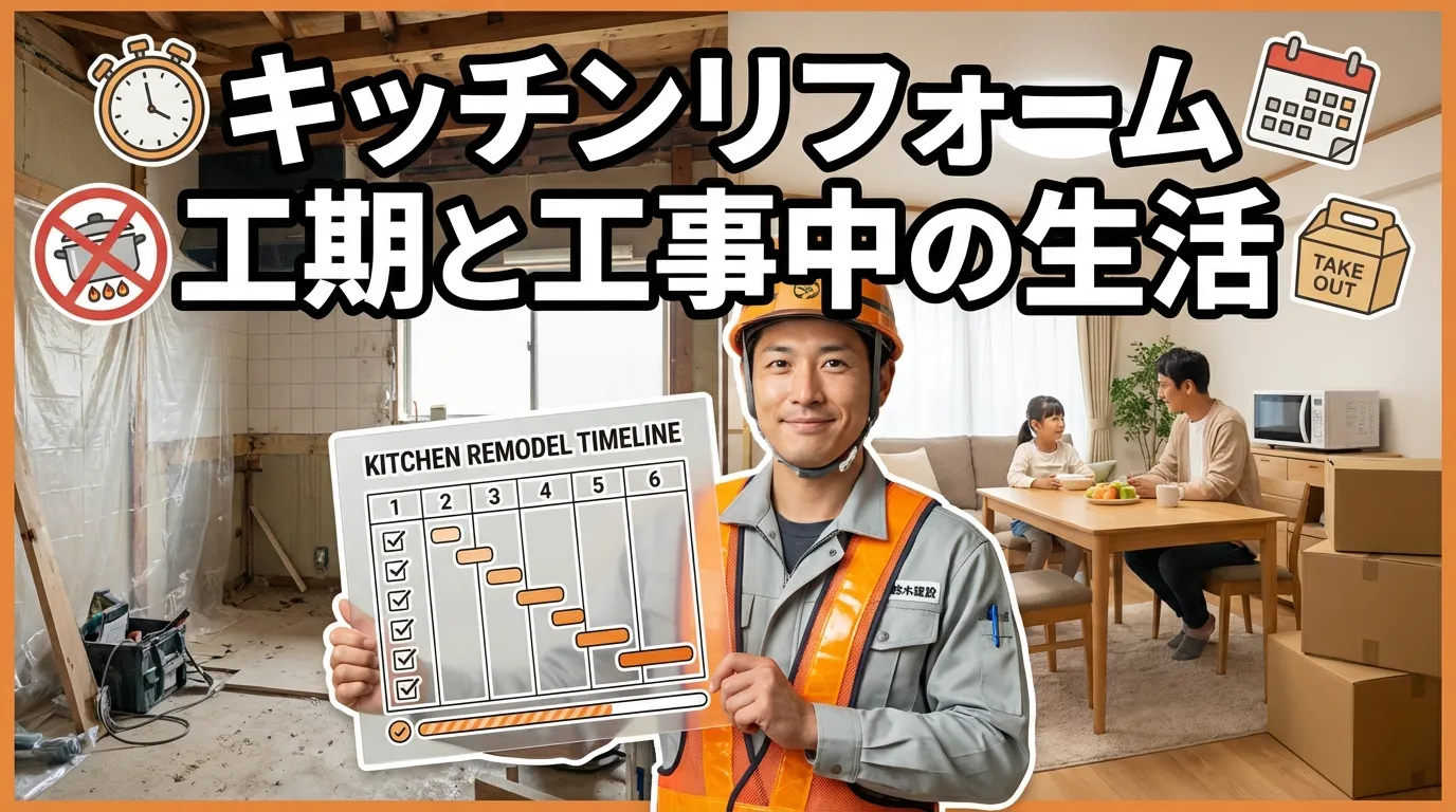 キッチンリフォームの工期と工事中の生活