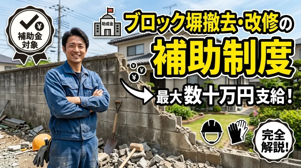 ブロック塀撤去・改修の補助制度