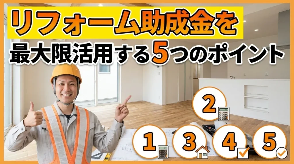 リフォーム助成金を最大限活用するための5つのポイント
