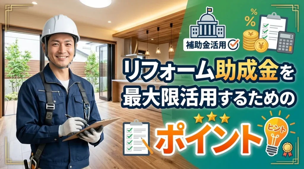 リフォーム助成金を最大限活用するためのポイント