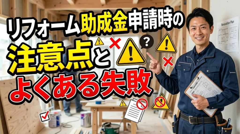 リフォーム助成金申請時の注意点とよくある失敗
