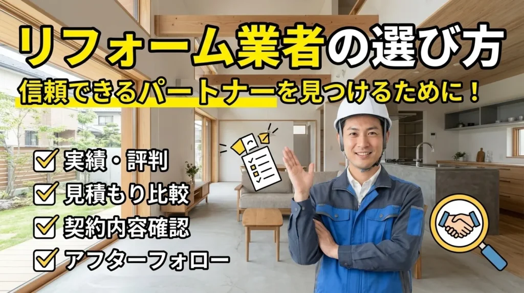 リフォーム業者の選び方 信頼できるパートナーを見つける