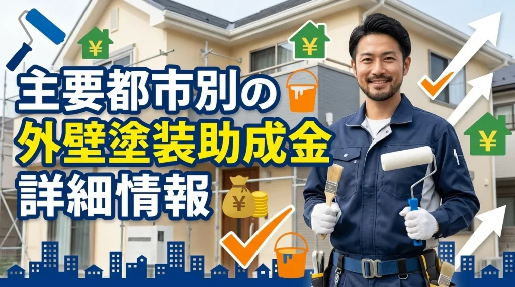 主要都市別の外壁塗装助成金詳細情報