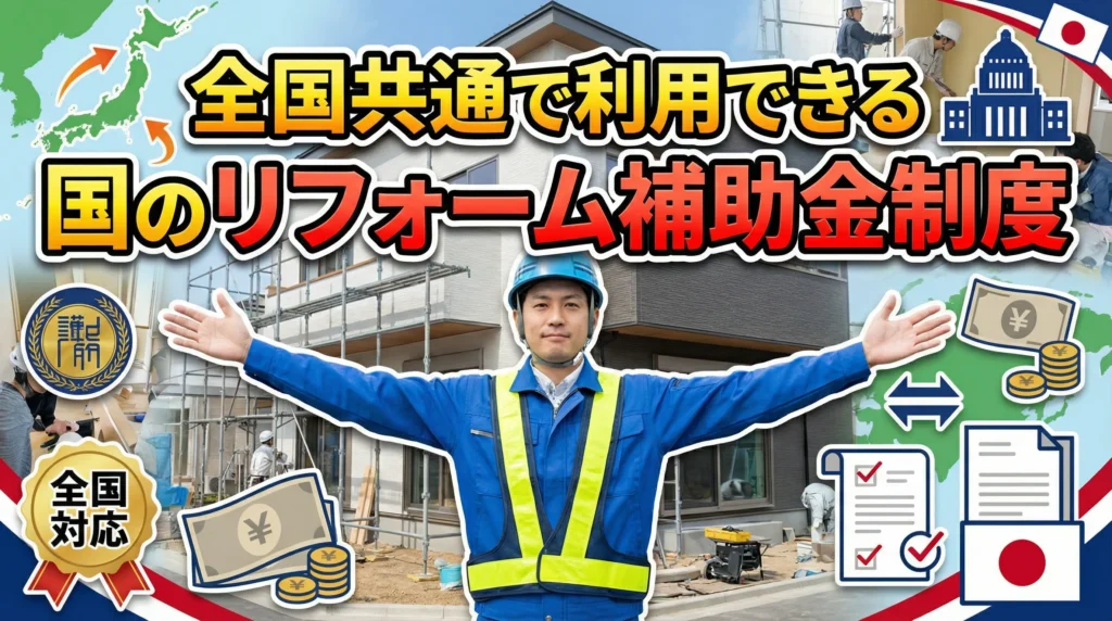 全国共通で利用できる国のリフォーム補助金制度
