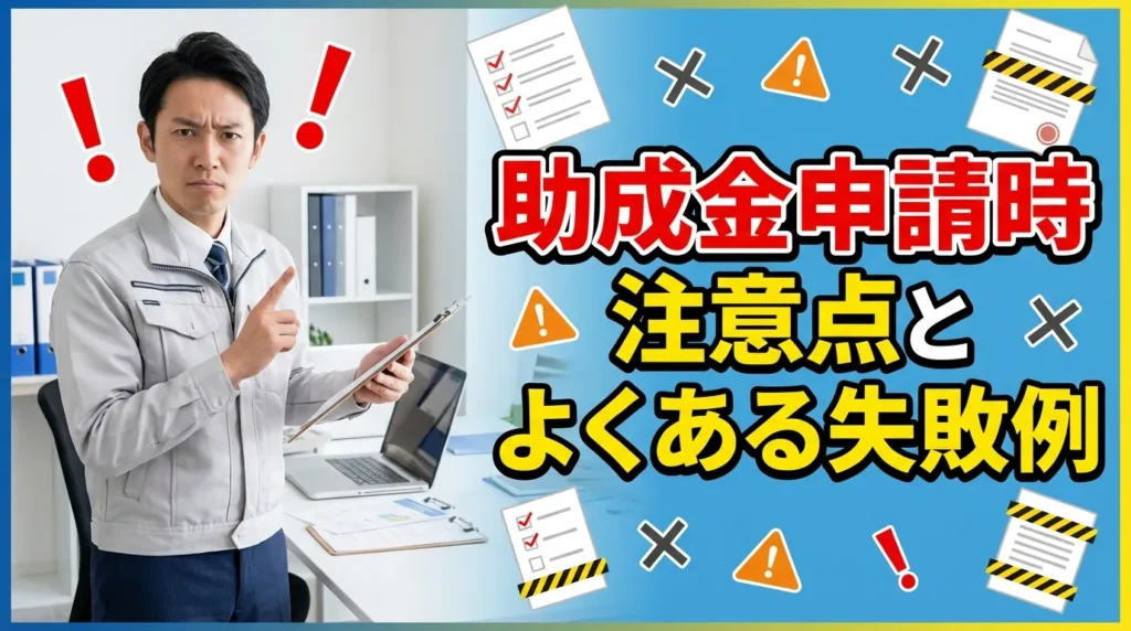 助成金申請時の注意点とよくある失敗例