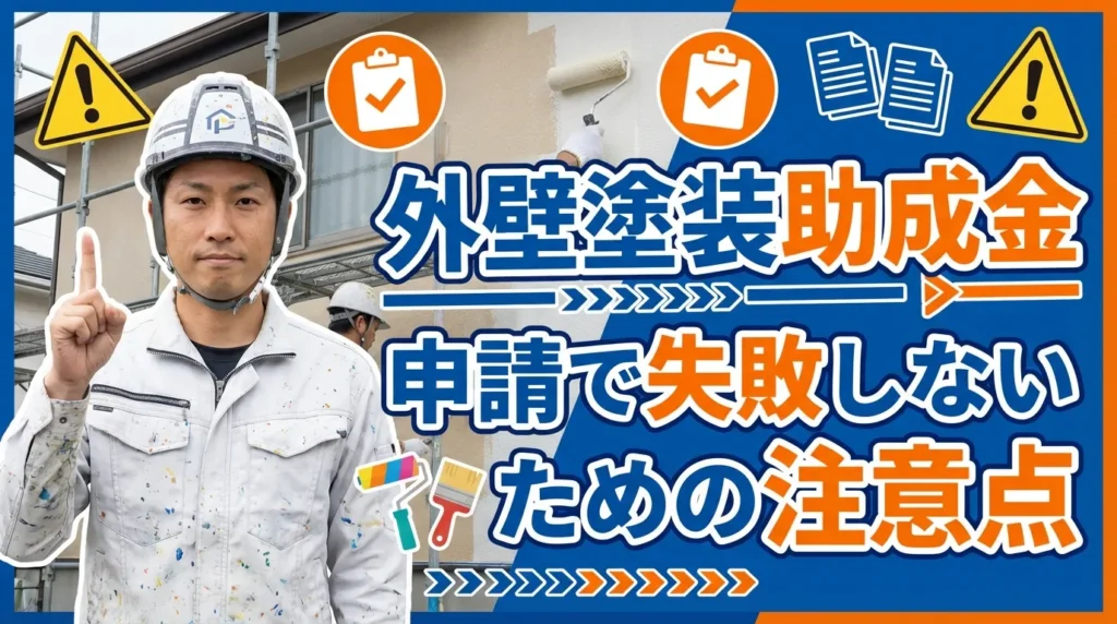 外壁塗装助成金の申請で失敗しないための注意点