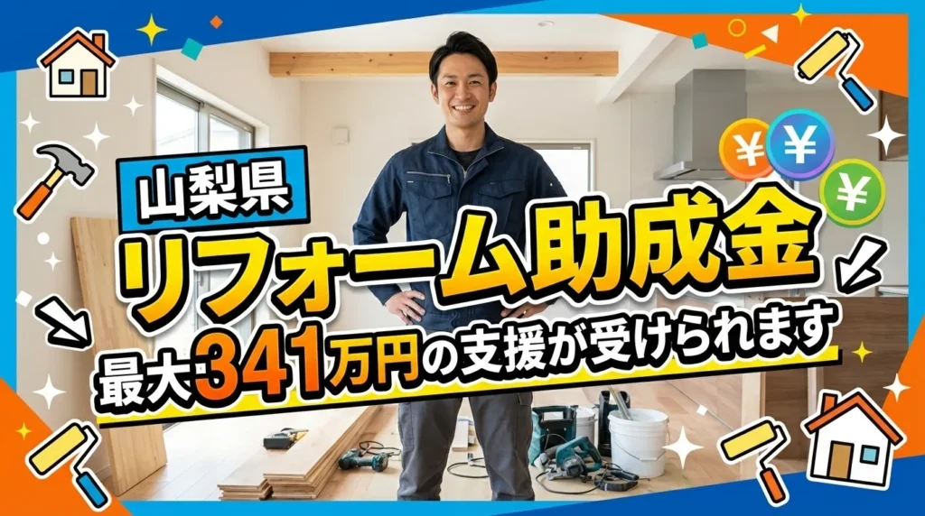 山梨県のリフォーム助成金で最大341万円の支援が受けられます