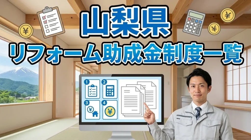 山梨県の主なリフォーム助成金制度一覧