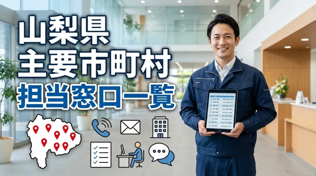 山梨県の主要市町村の担当窓口一覧
