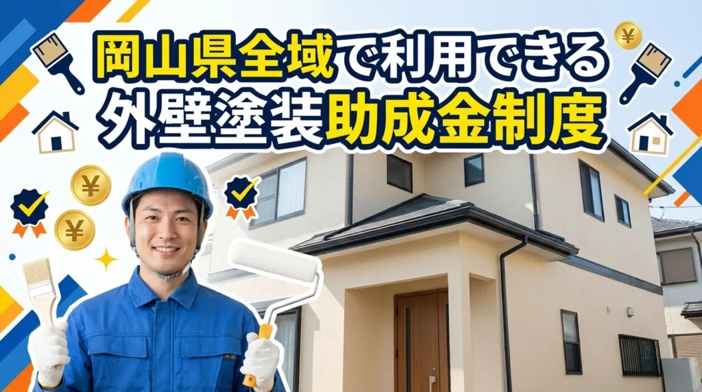 岡山県全域で利用できる外壁塗装の助成金制度