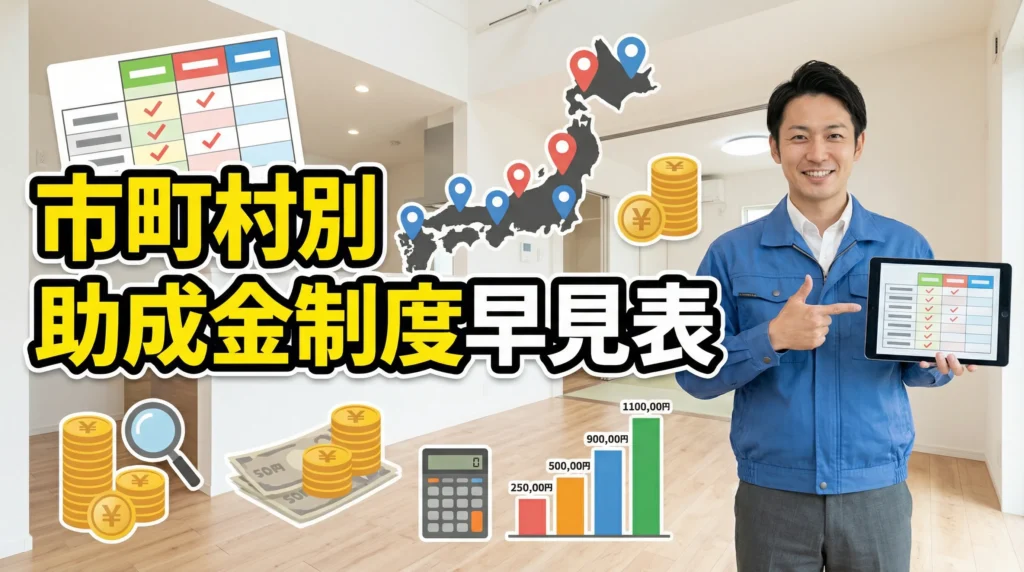 市町村別の助成金制度早見表