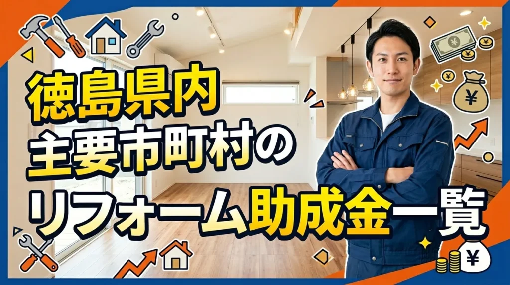 徳島県内主要市町村のリフォーム助成金一覧
