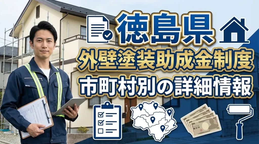 徳島県内市町村別の外壁塗装助成金制度詳細