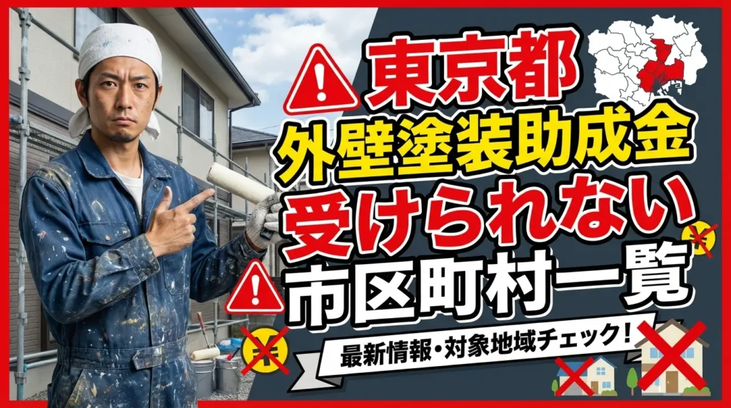 東京都で外壁塗装助成金が受けられない市区町村一覧