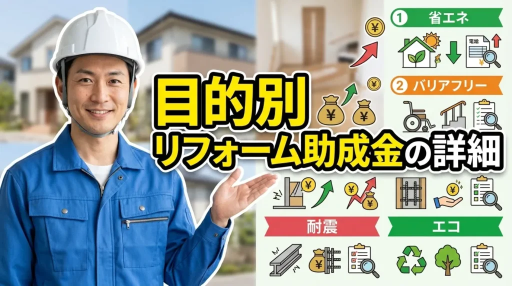 目的別リフォーム助成金の詳細