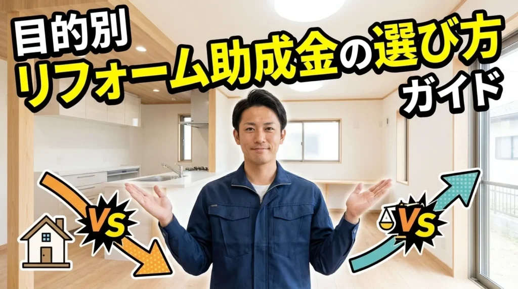 目的別リフォーム助成金の選び方