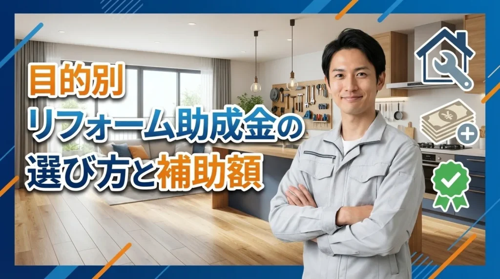 目的別リフォーム助成金の選び方と補助額