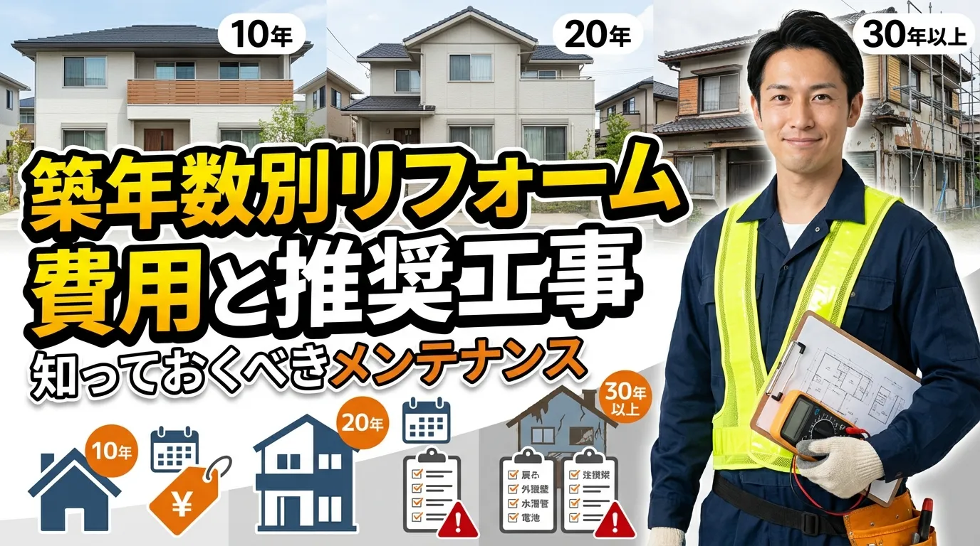 築年数別のリフォーム費用と推奨工事