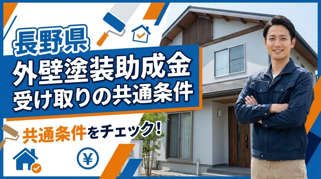 長野県の外壁塗装助成金を受け取るための共通条件