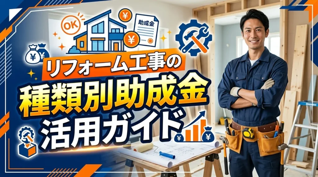 リフォーム工事の種類別助成金活用ガイド