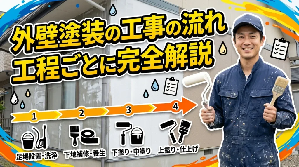 外壁塗装の工事の流れを工程ごとに完全解説