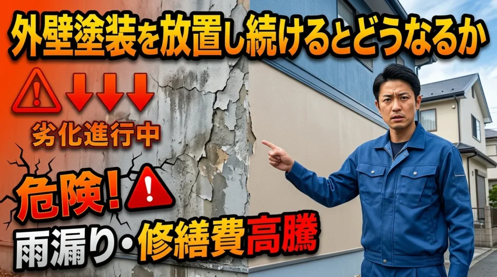 外壁塗装を放置し続けるとどうなるか