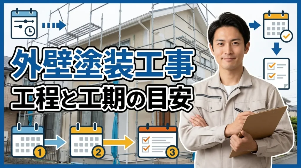 外壁塗装工事の工程と工期の目安