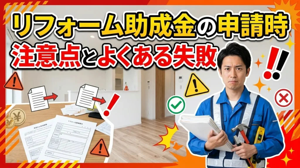 新潟県で使えるリフォーム助成金の申請時の注意点とよくある失敗