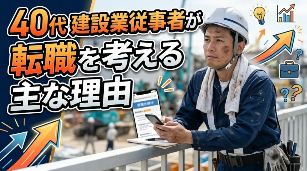 40代の建設業従事者が転職を考える主な理由