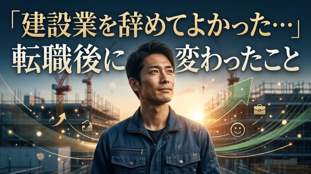 「建設業を辞めてよかった…」転職後に変わったこと