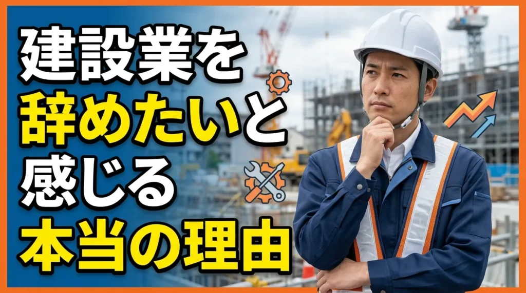 建設業を辞めたいと感じる本当の理由