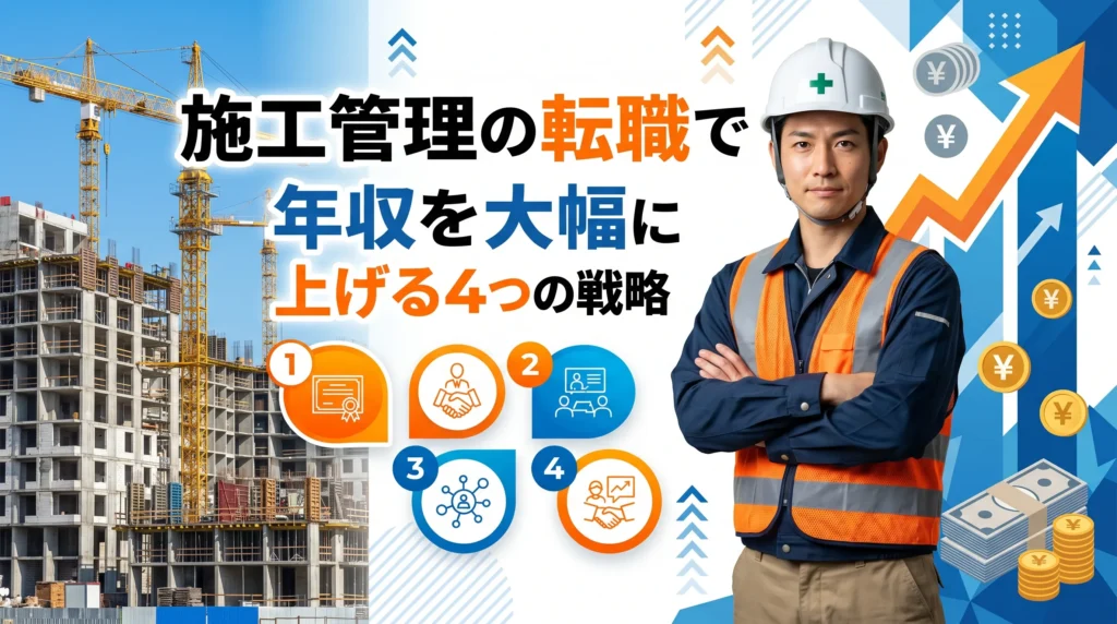 施工管理の転職で年収を大幅に上げるための4つの戦略