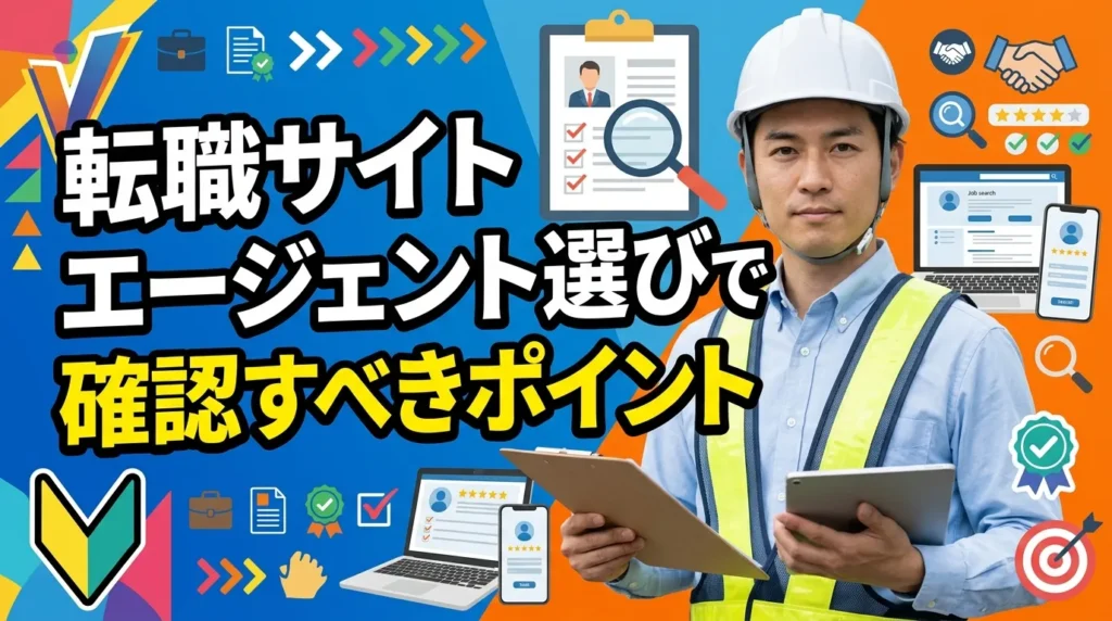 施工管理の転職サイト・エージェント選びで必ず確認すべきポイント