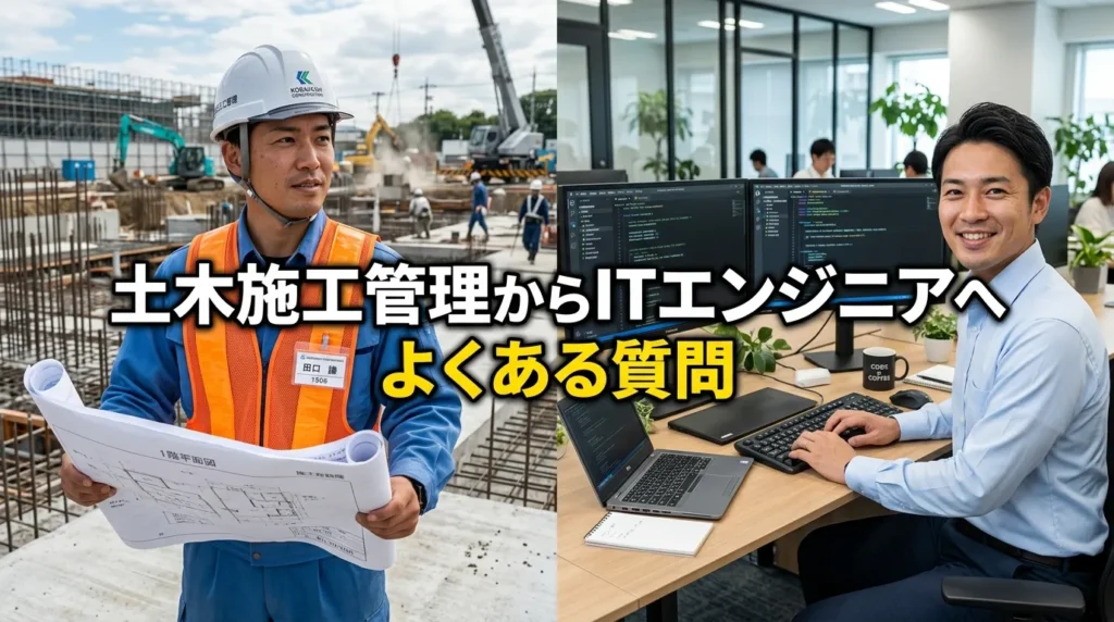 土木施工管理からITエンジニアへの転職を考える際によくある質問