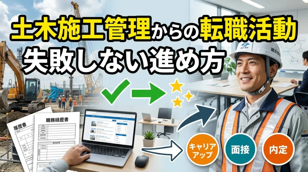 土木施工管理からの転職で失敗しないための転職活動の進め方