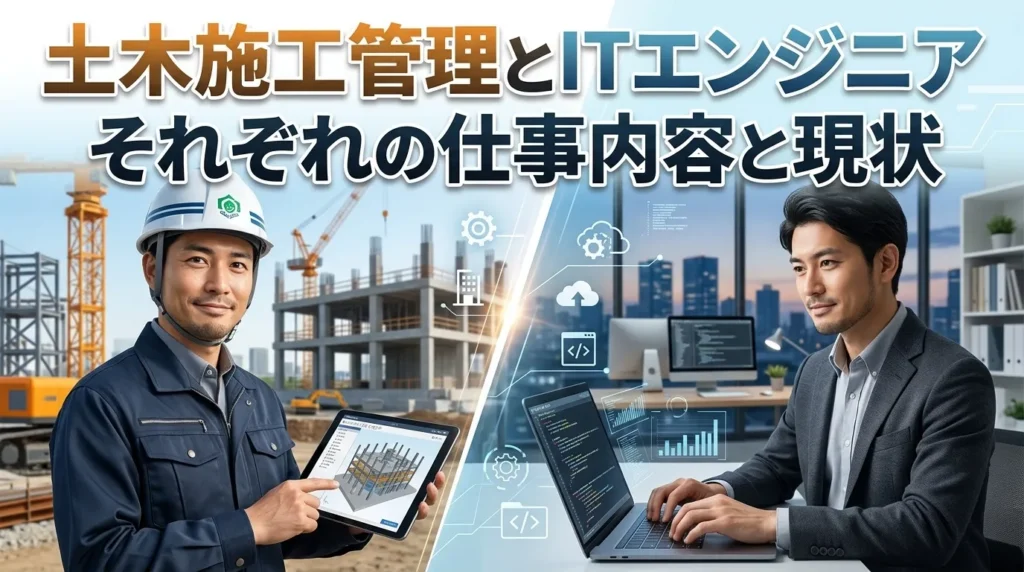 土木施工管理とITエンジニア、それぞれの仕事内容と現状