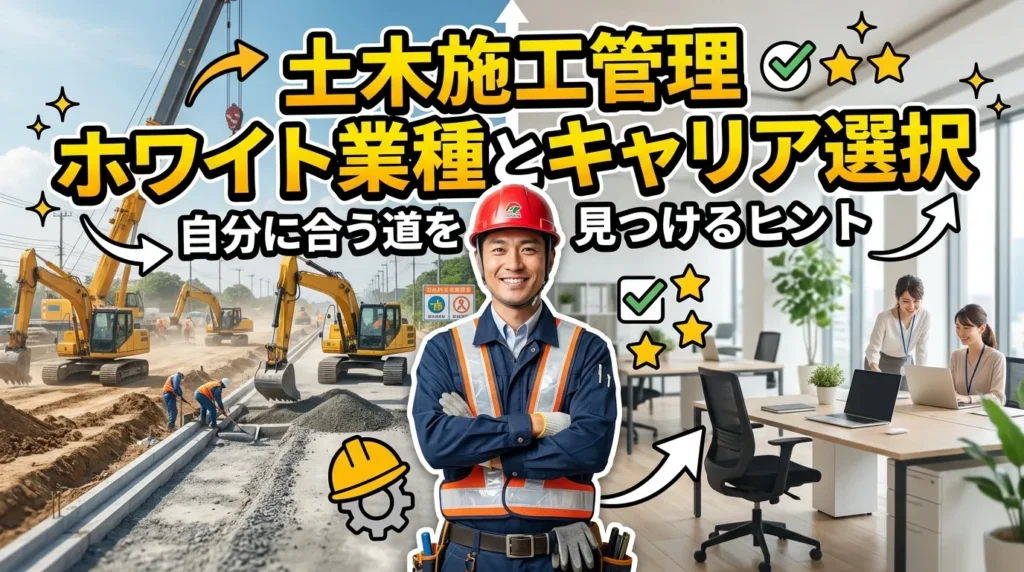 土木施工管理のホワイト業種とキャリア選択