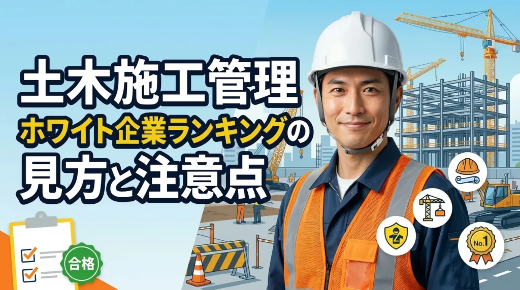 土木施工管理ホワイト企業ランキングの見方と注意点