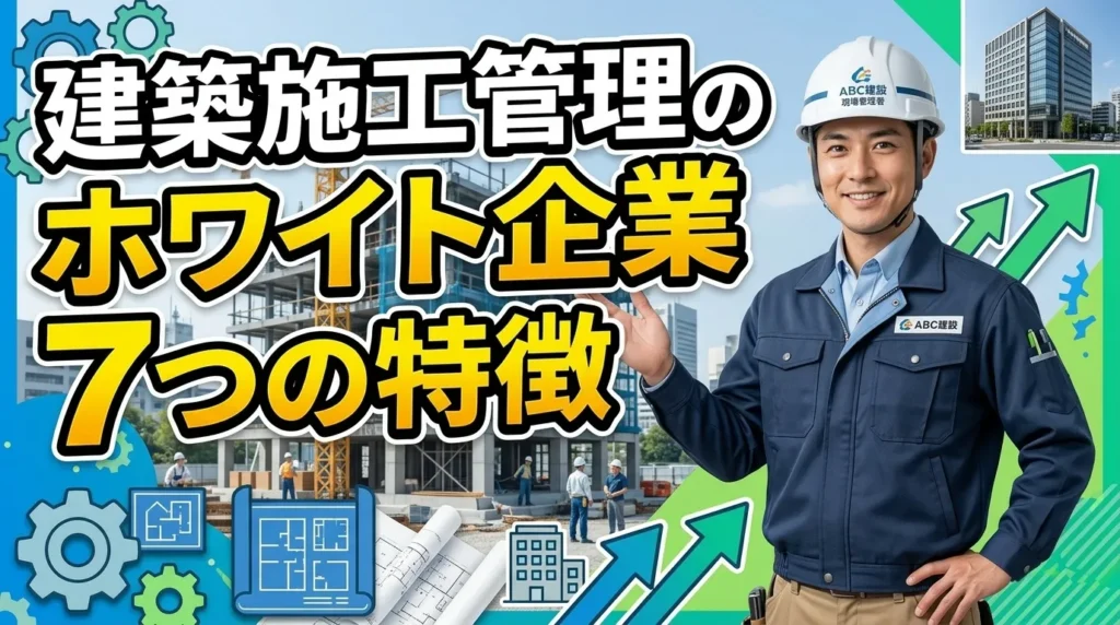建築施工管理におけるホワイト企業の7つの特徴