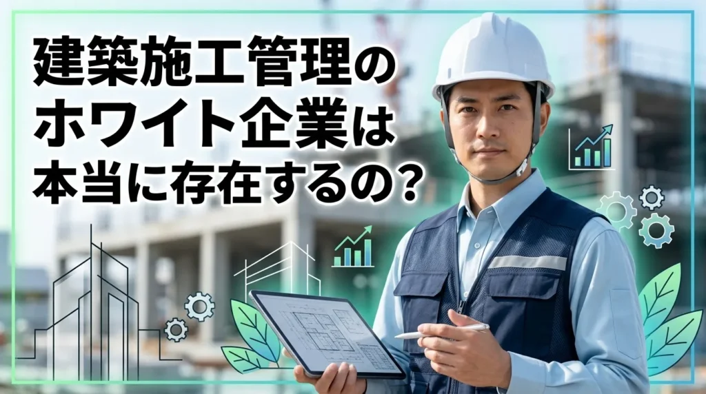 建築施工管理のホワイト企業は本当に存在するの？