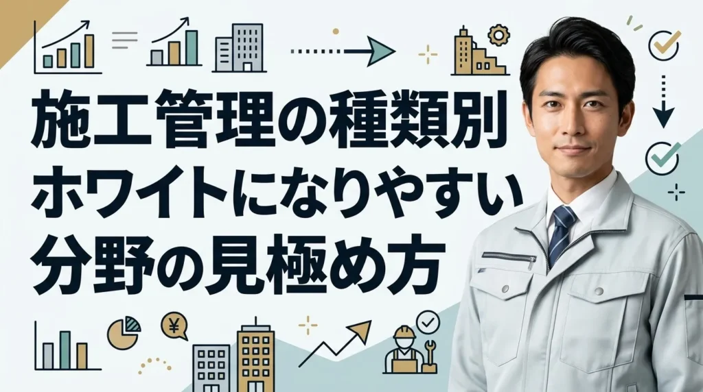 施工管理の種類別｜ホワイトになりやすい分野の見極め方