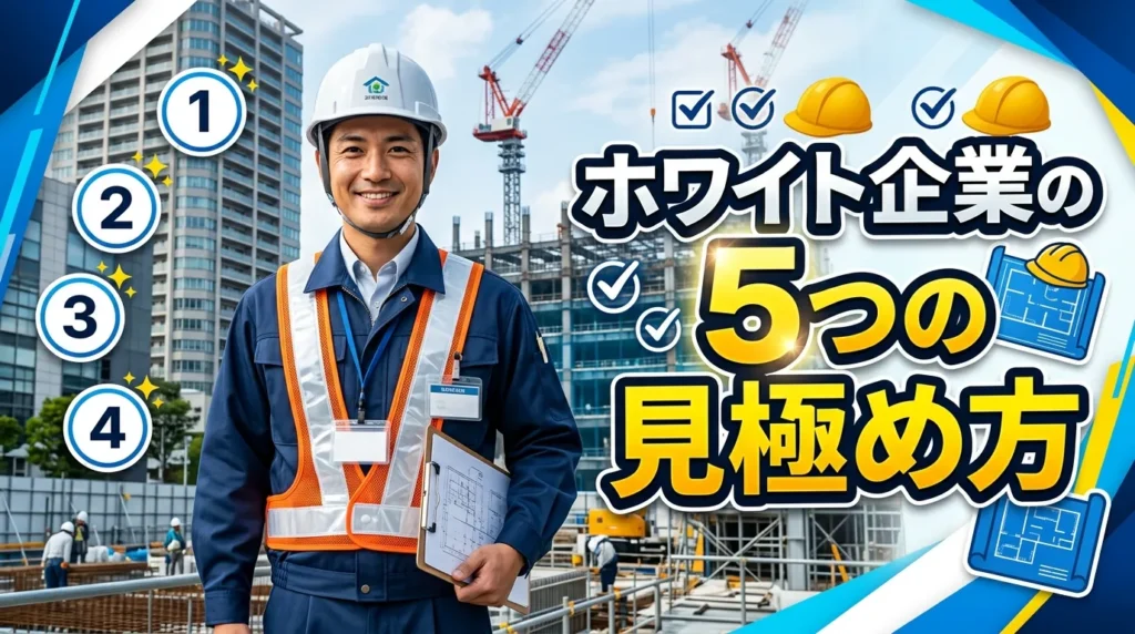 現場監督がホワイト企業を見極める5つの判断基準