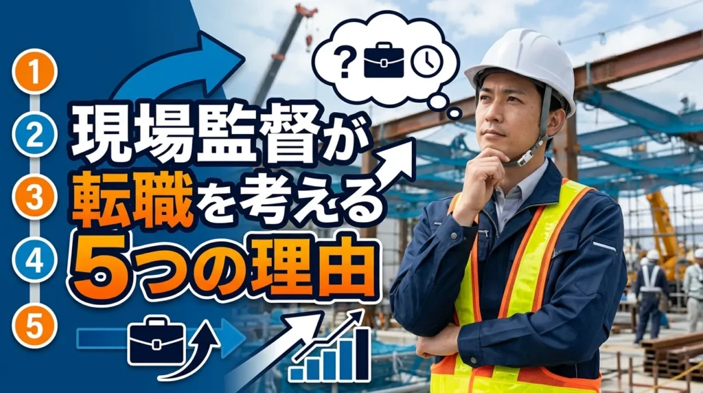 現場監督が転職を考える5つの主な理由
