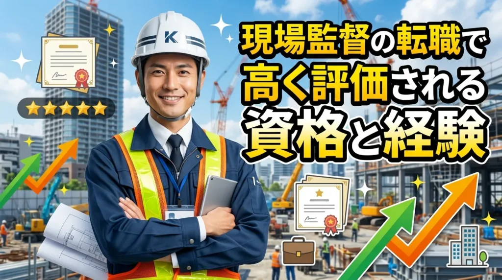 現場監督の転職で高く評価される資格と経験