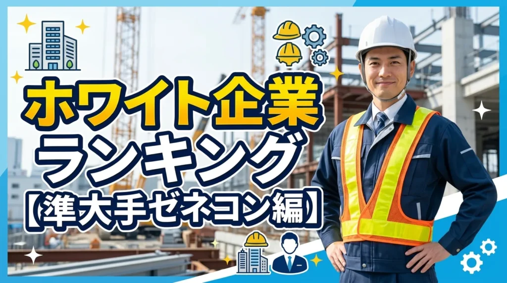 現場監督経験を活かせるホワイト企業ランキング【準大手ゼネコン編】