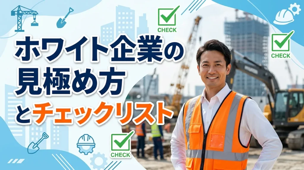 設備施工管理のホワイト企業の見極め方と転職前チェックリスト