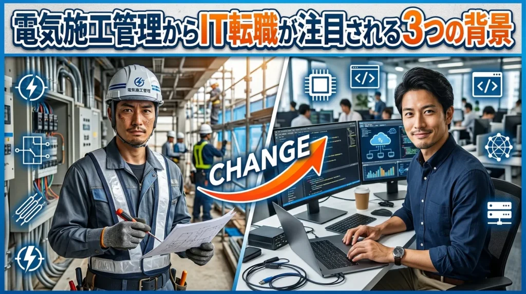 電気施工管理からIT転職が注目される3つの背景