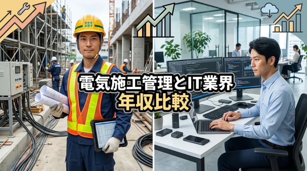 電気施工管理とIT業界の年収比較